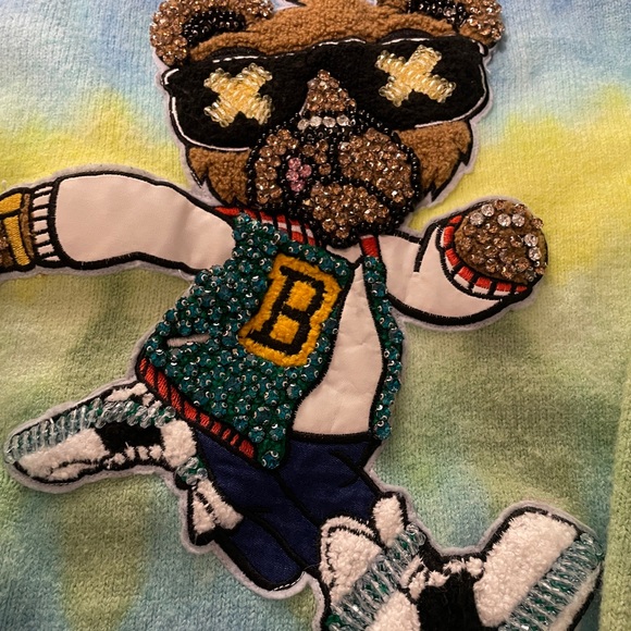 Lola + The Boys Blue and Yellow Sweater with Playful Bear Design - Picture 2 of 2